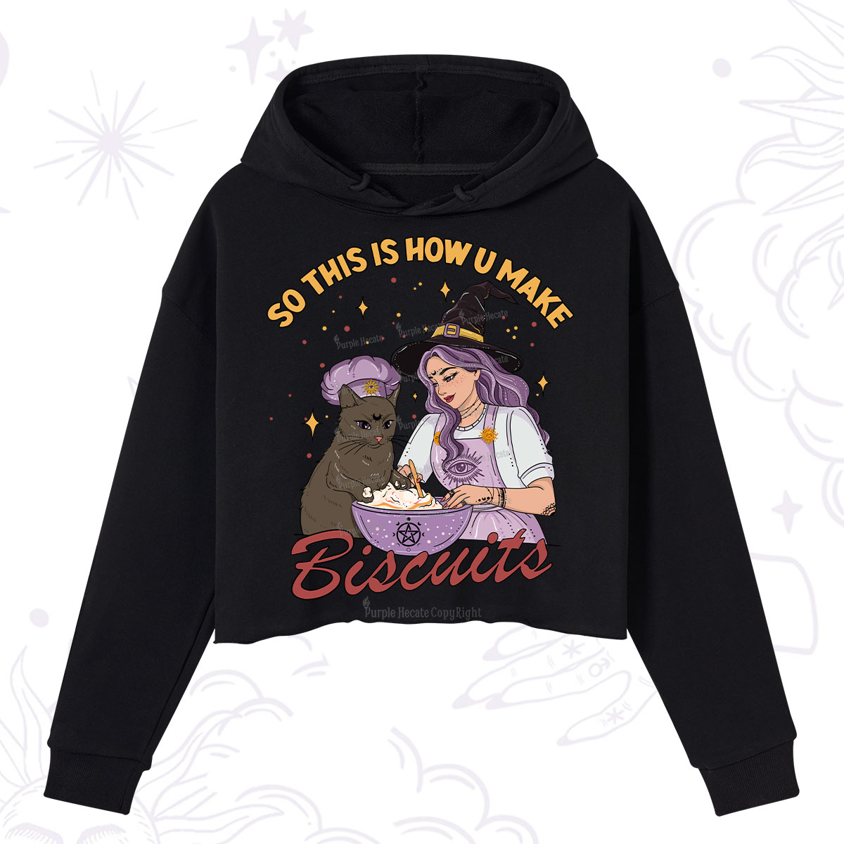 Purplehecate So This Is How You Make Biscuits Crop Hoodie