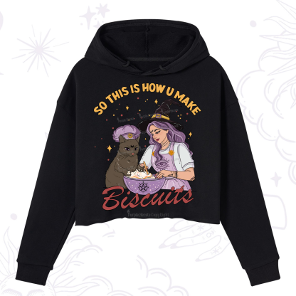 Purplehecate So This Is How You Make Biscuits Crop Hoodie