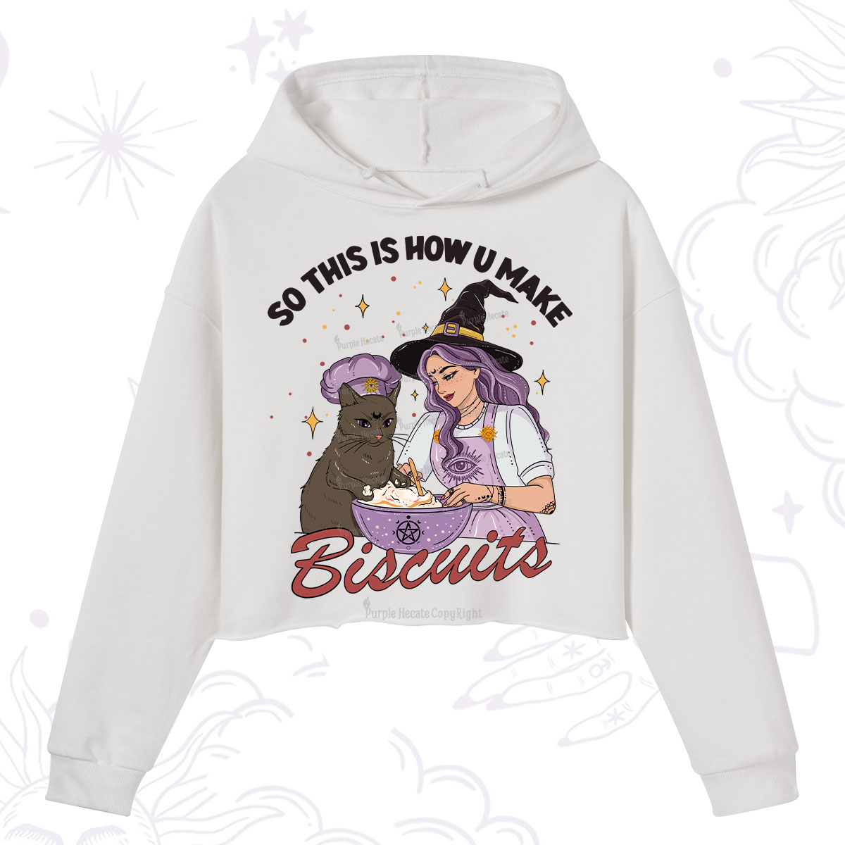 Purplehecate So This Is How You Make Biscuits Crop Hoodie