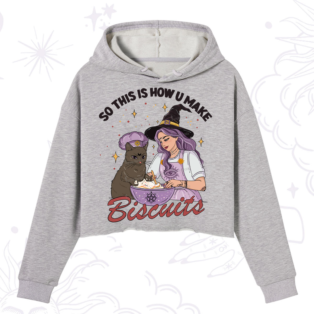 Purplehecate So This Is How You Make Biscuits Crop Hoodie