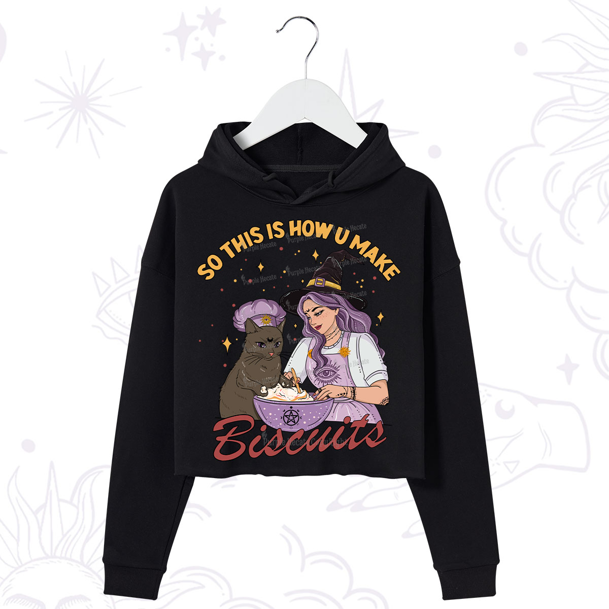 Purplehecate So This Is How You Make Biscuits Crop Hoodie