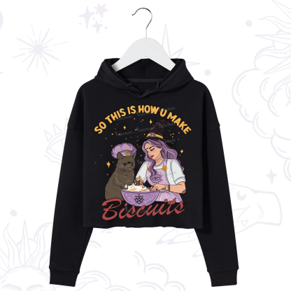 Purplehecate So This Is How You Make Biscuits Crop Hoodie