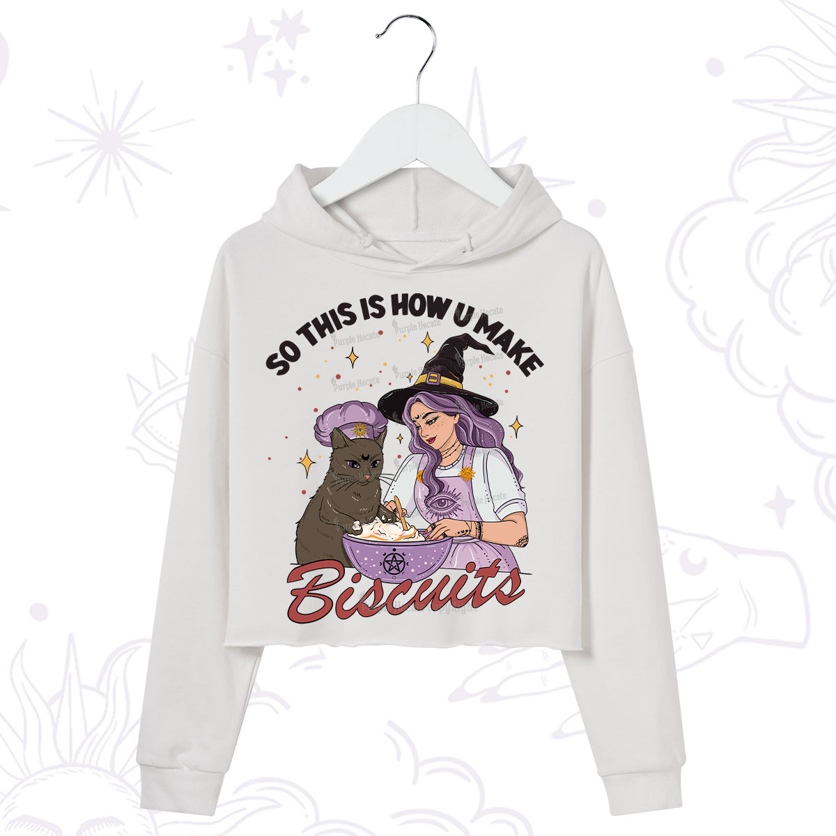 Purplehecate So This Is How You Make Biscuits Crop Hoodie