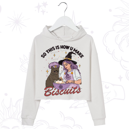 Purplehecate So This Is How You Make Biscuits Crop Hoodie