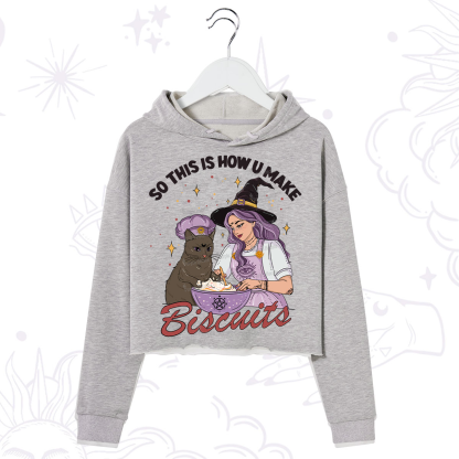 Purplehecate So This Is How You Make Biscuits Crop Hoodie