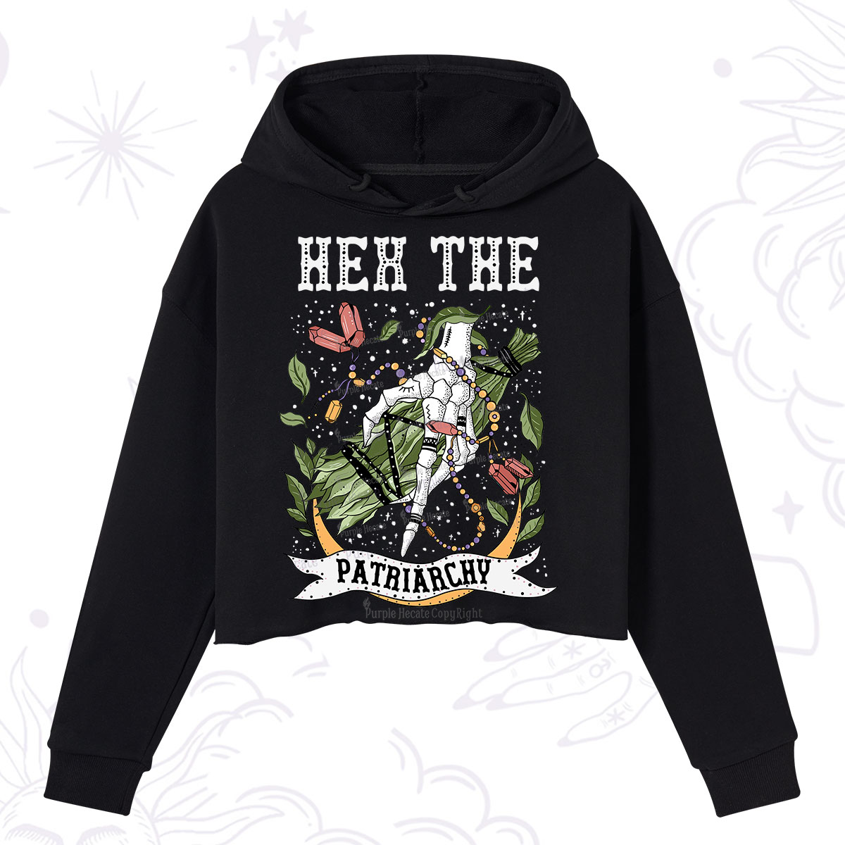 Purplehecate Heh The Patriarchy Crop Hoodie