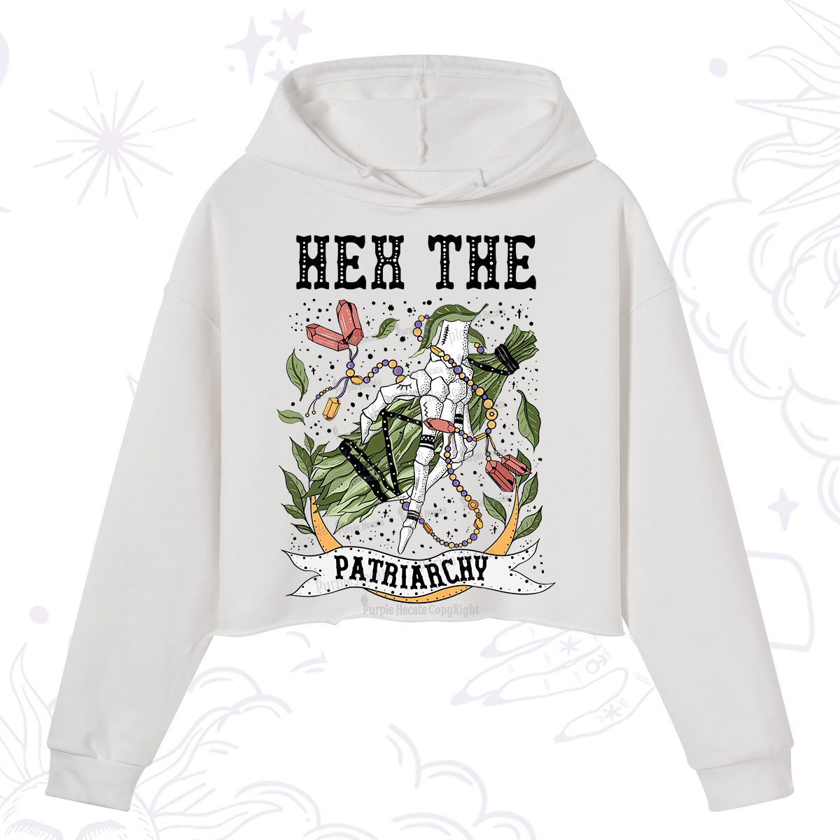 Purplehecate Heh The Patriarchy Crop Hoodie