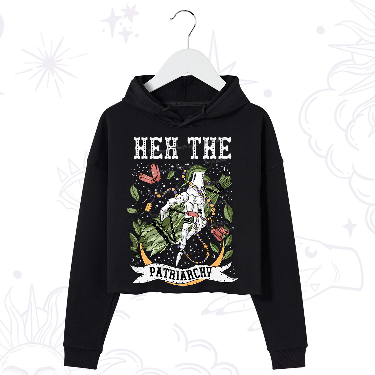 Purplehecate Heh The Patriarchy Crop Hoodie