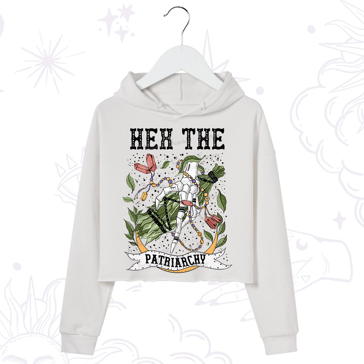Purplehecate Heh The Patriarchy Crop Hoodie