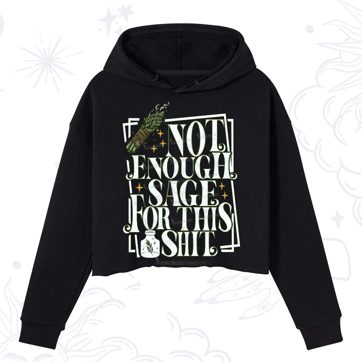 Purplehecate  Smudge for This Shit Crop Hoodie