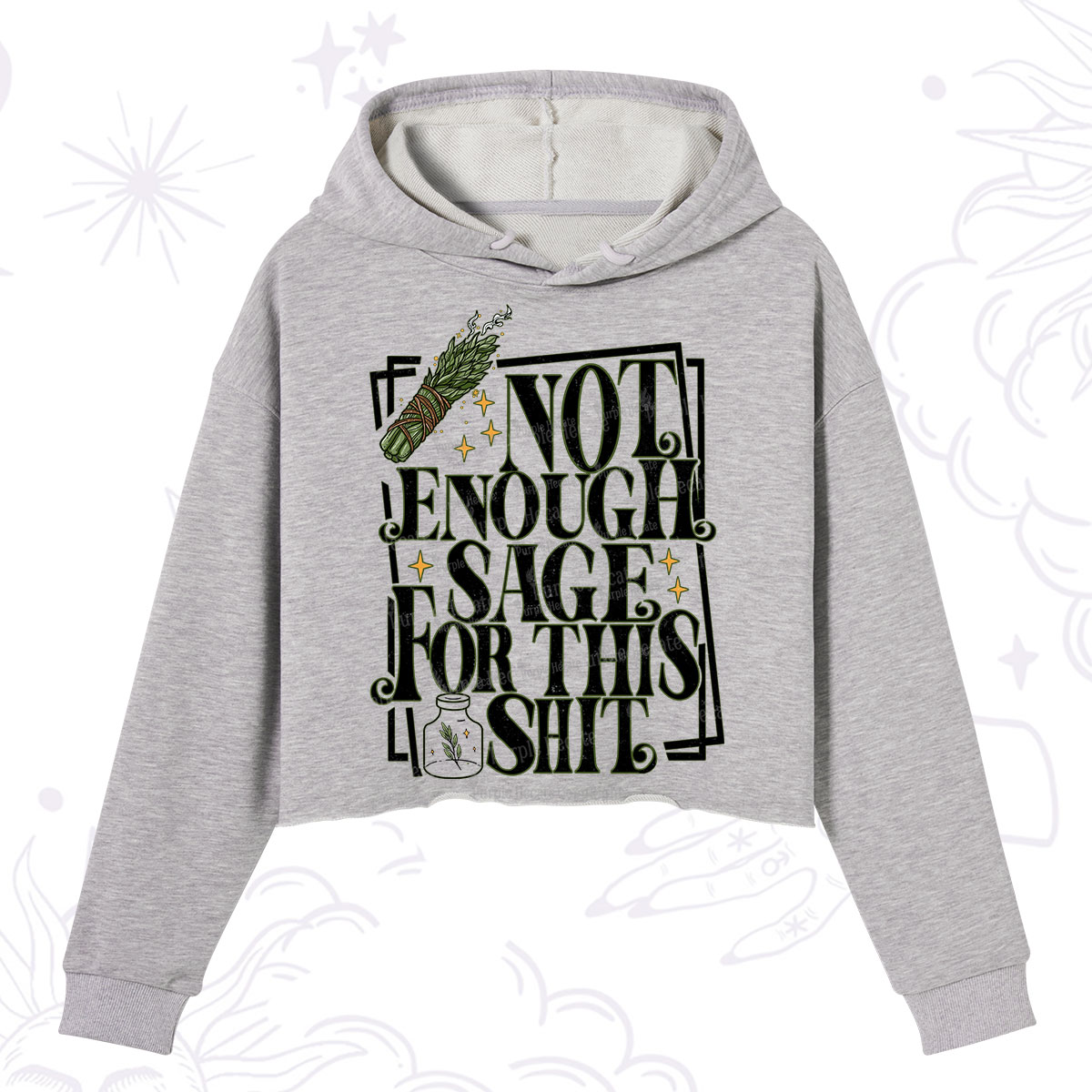 Purplehecate  Smudge for This Shit Crop Hoodie