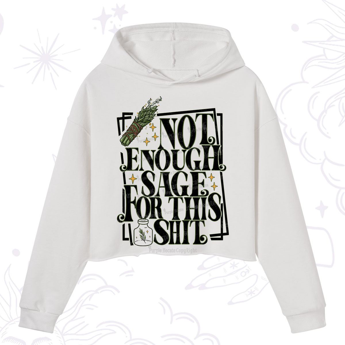 Purplehecate  Smudge for This Shit Crop Hoodie
