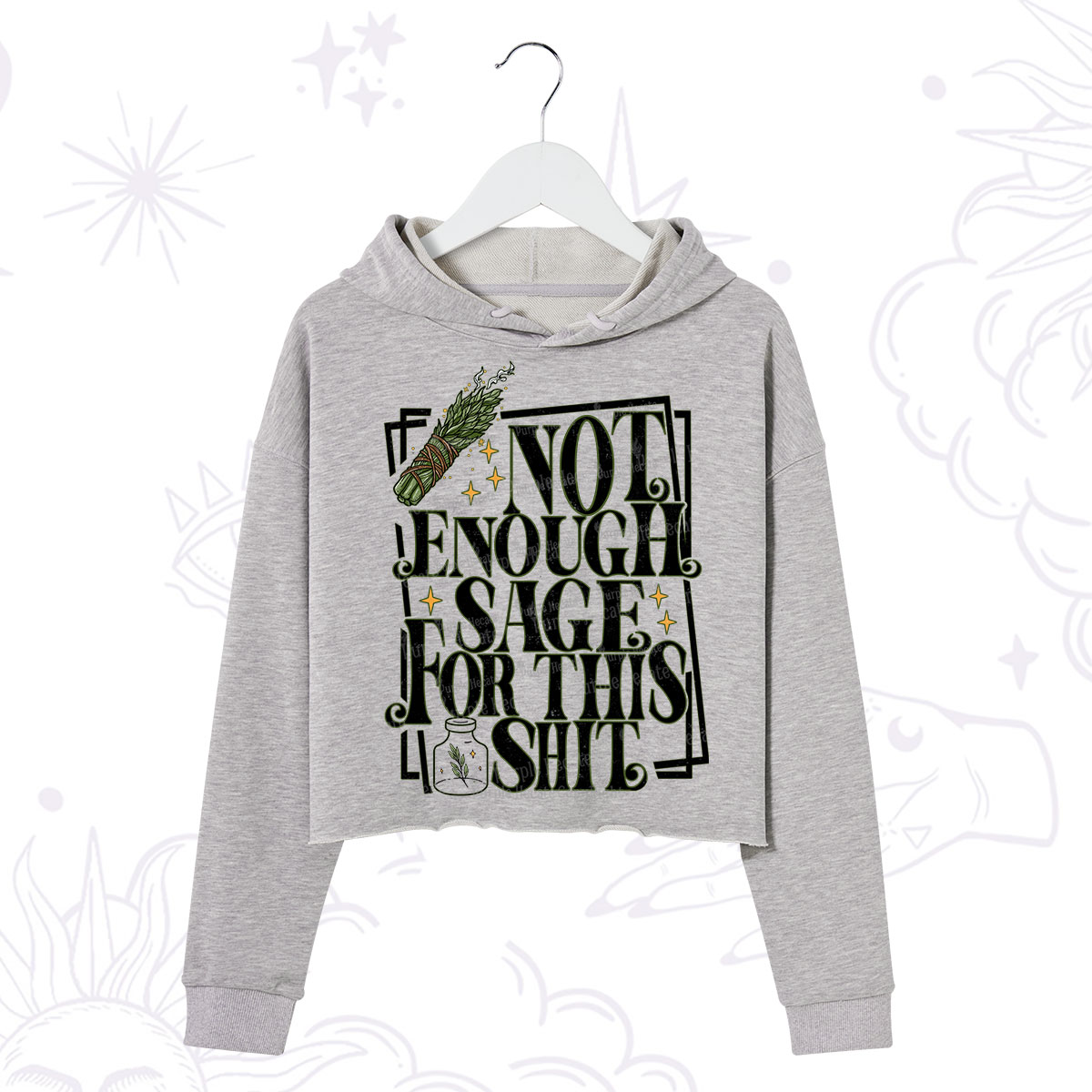 Purplehecate  Smudge for This Shit Crop Hoodie