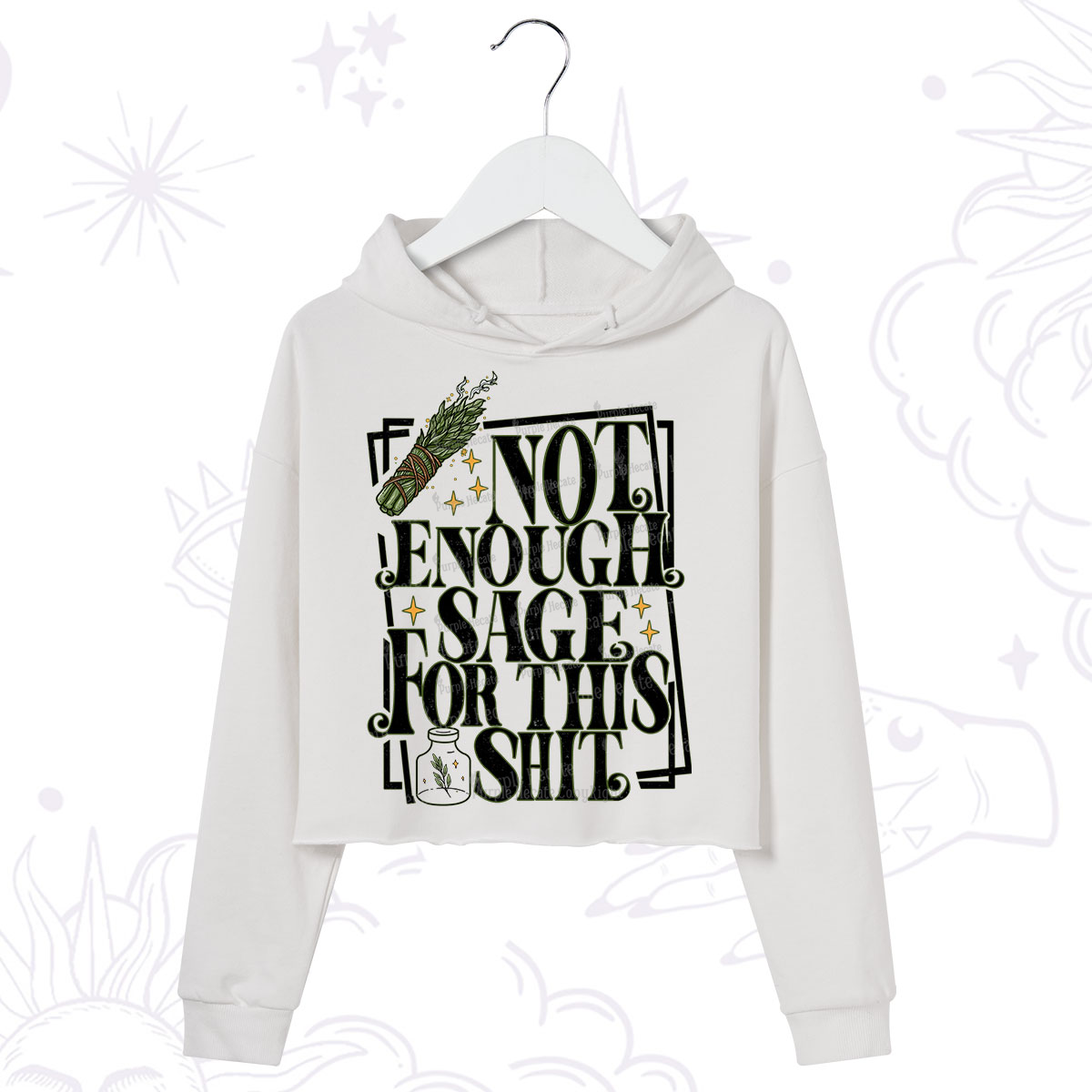 Purplehecate  Smudge for This Shit Crop Hoodie