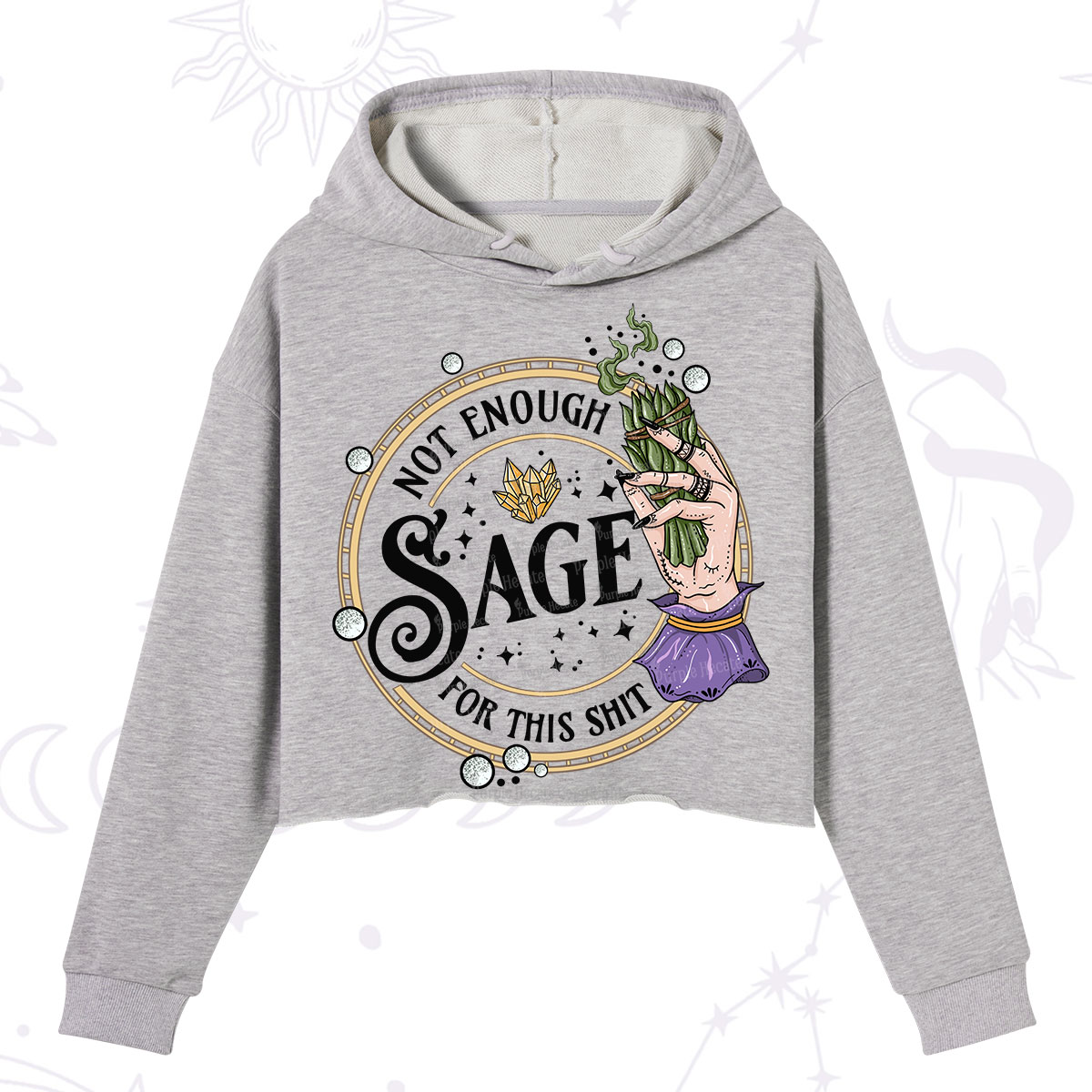 Purplehecate Not Enough Smudge for This Shit Crop Hoodie