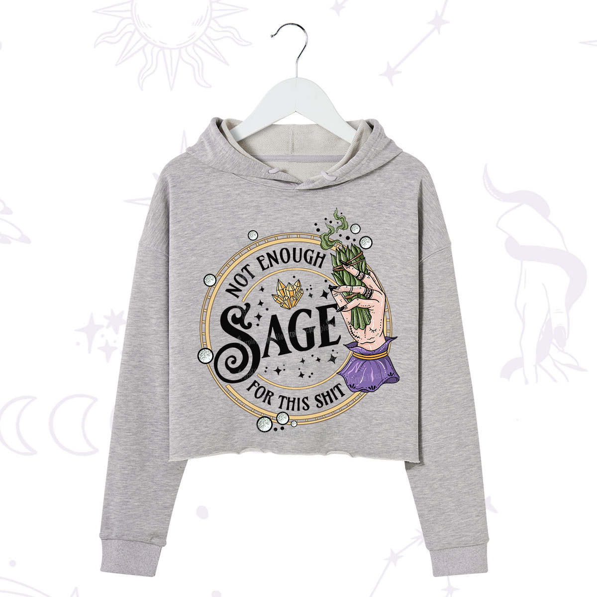 Purplehecate Not Enough Smudge for This Shit Crop Hoodie