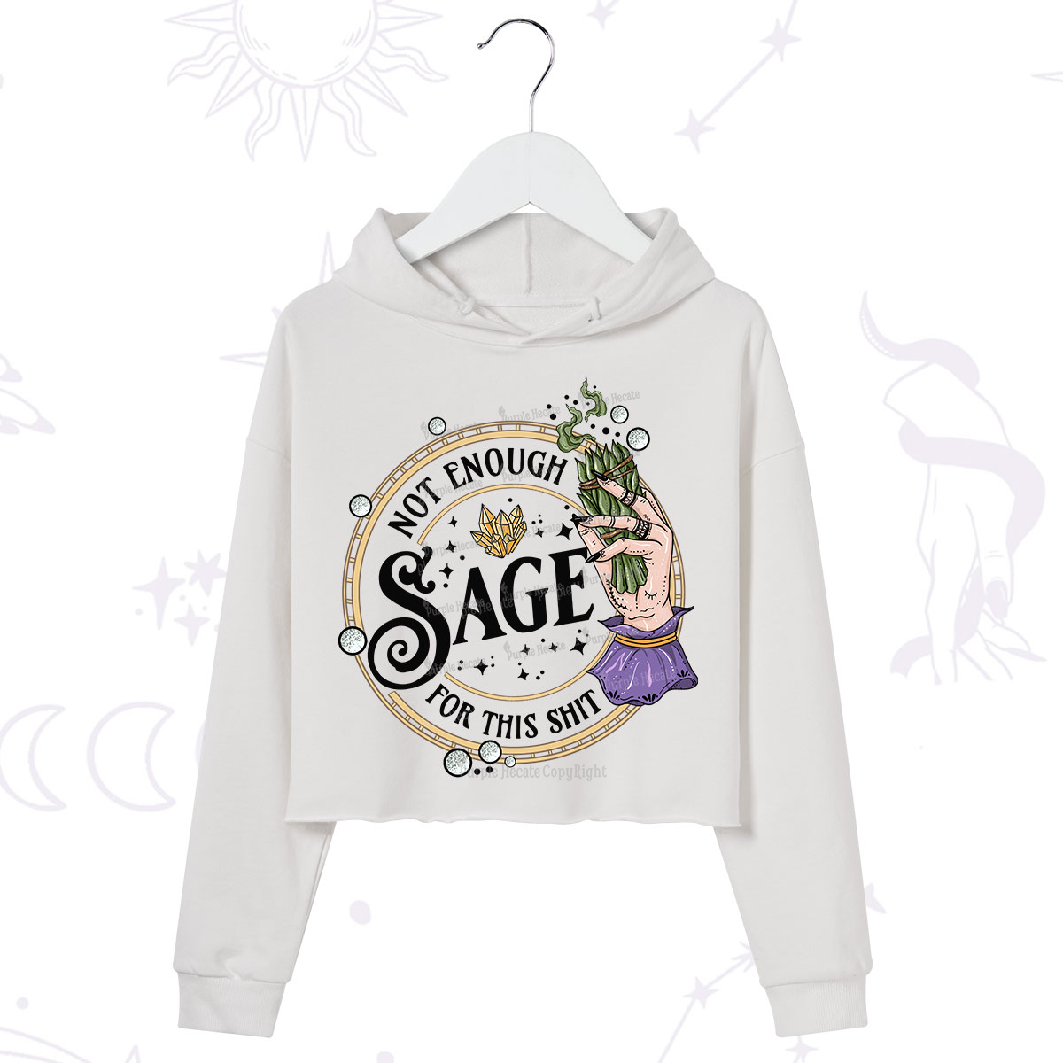 Purplehecate Not Enough Smudge for This Shit Crop Hoodie