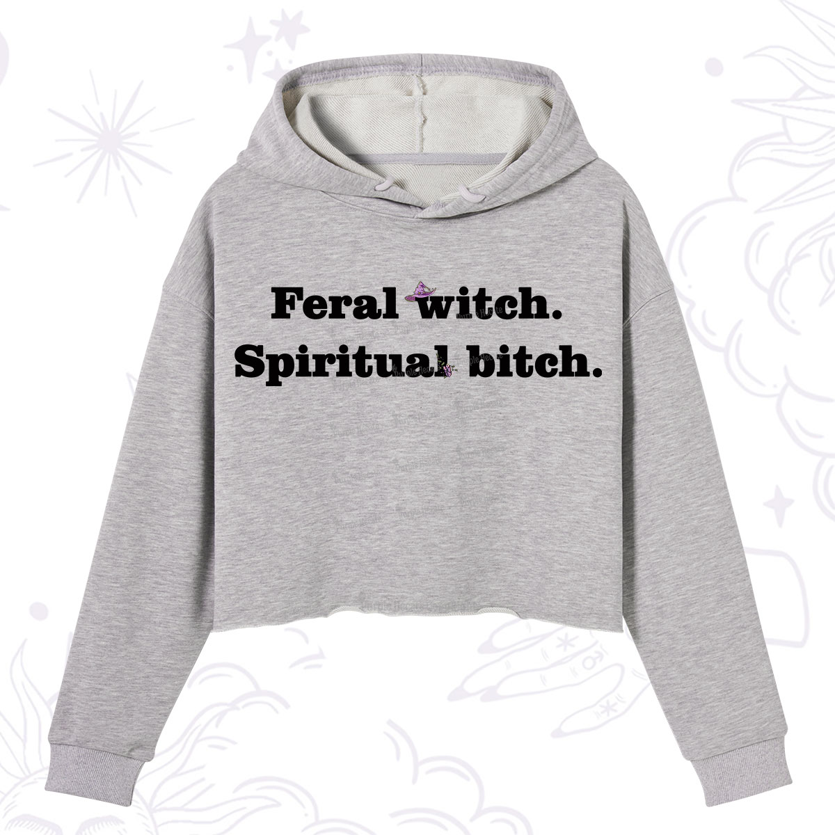 Purplehecate Feral Witch Spiritual Bitch Crop Hoodie