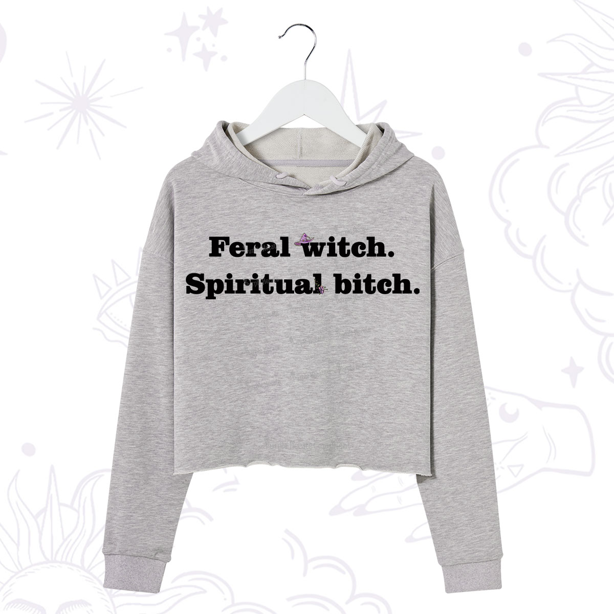 Purplehecate Feral Witch Spiritual Bitch Crop Hoodie