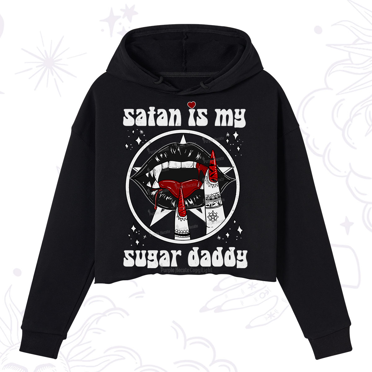 Purplehecate Satan Is My Sugar Daddy Crop Hoodie