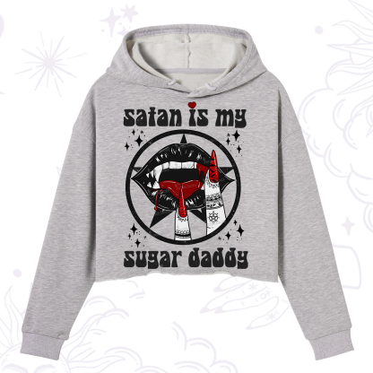 Purplehecate Satan Is My Sugar Daddy Crop Hoodie