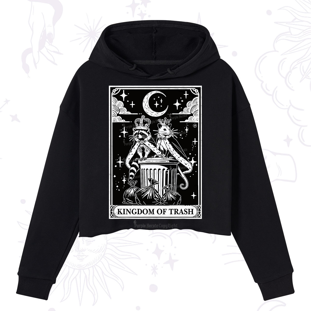 Purplehecate The Kingdom Of Trash Tarot Crop Hoodie