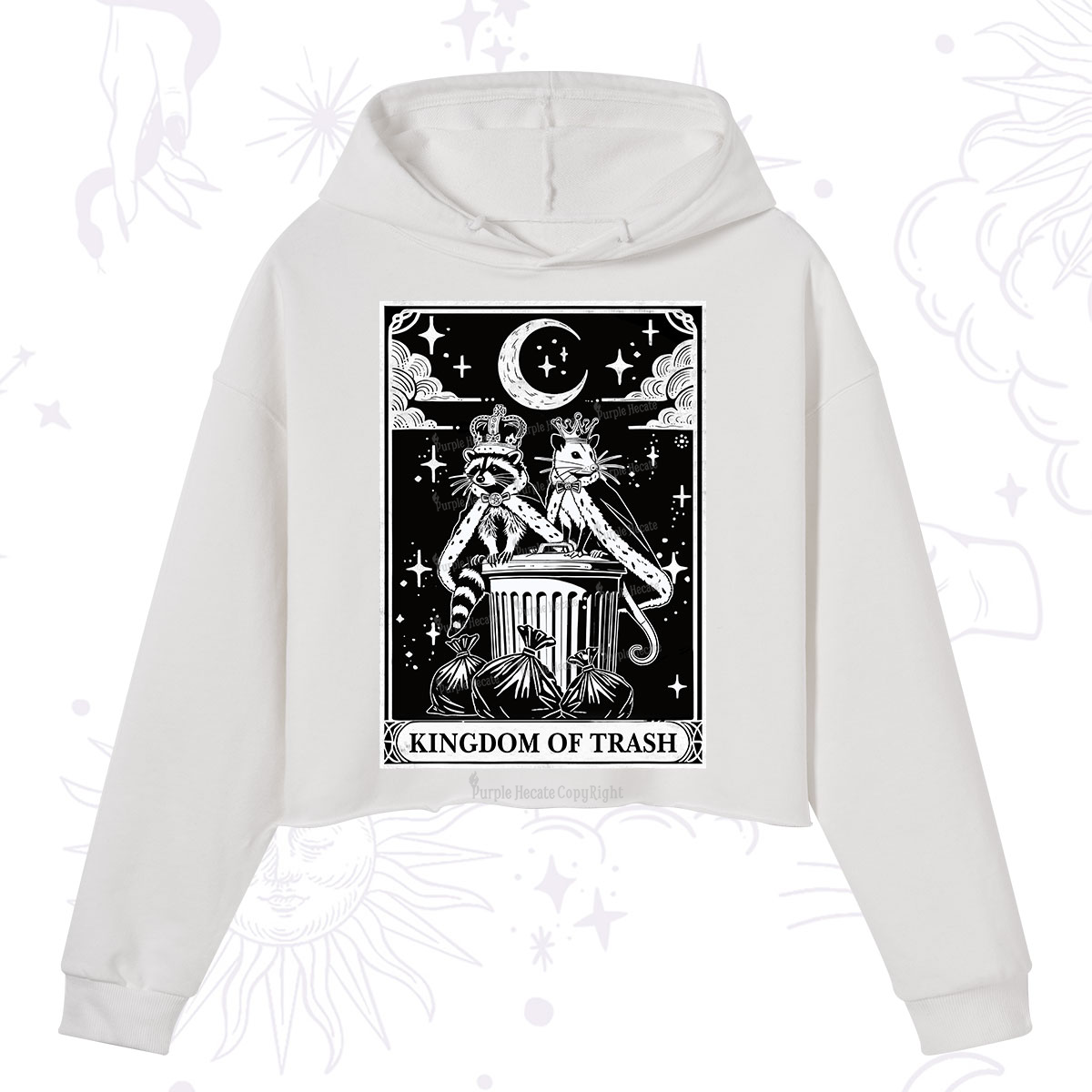 Purplehecate The Kingdom Of Trash Tarot Crop Hoodie