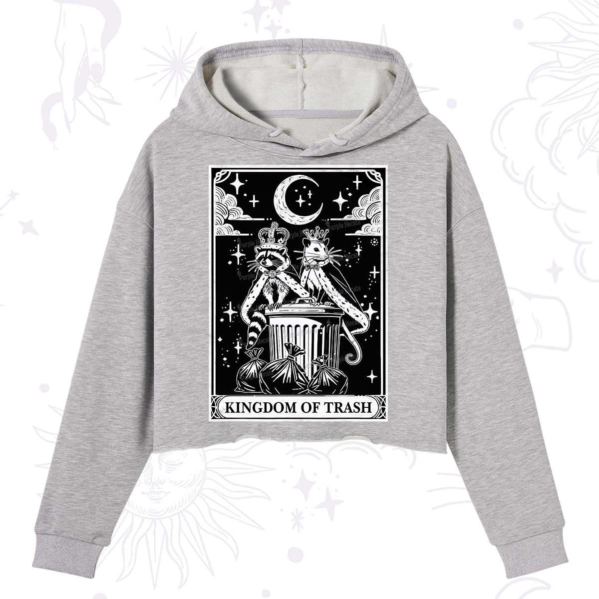 Purplehecate The Kingdom Of Trash Tarot Crop Hoodie