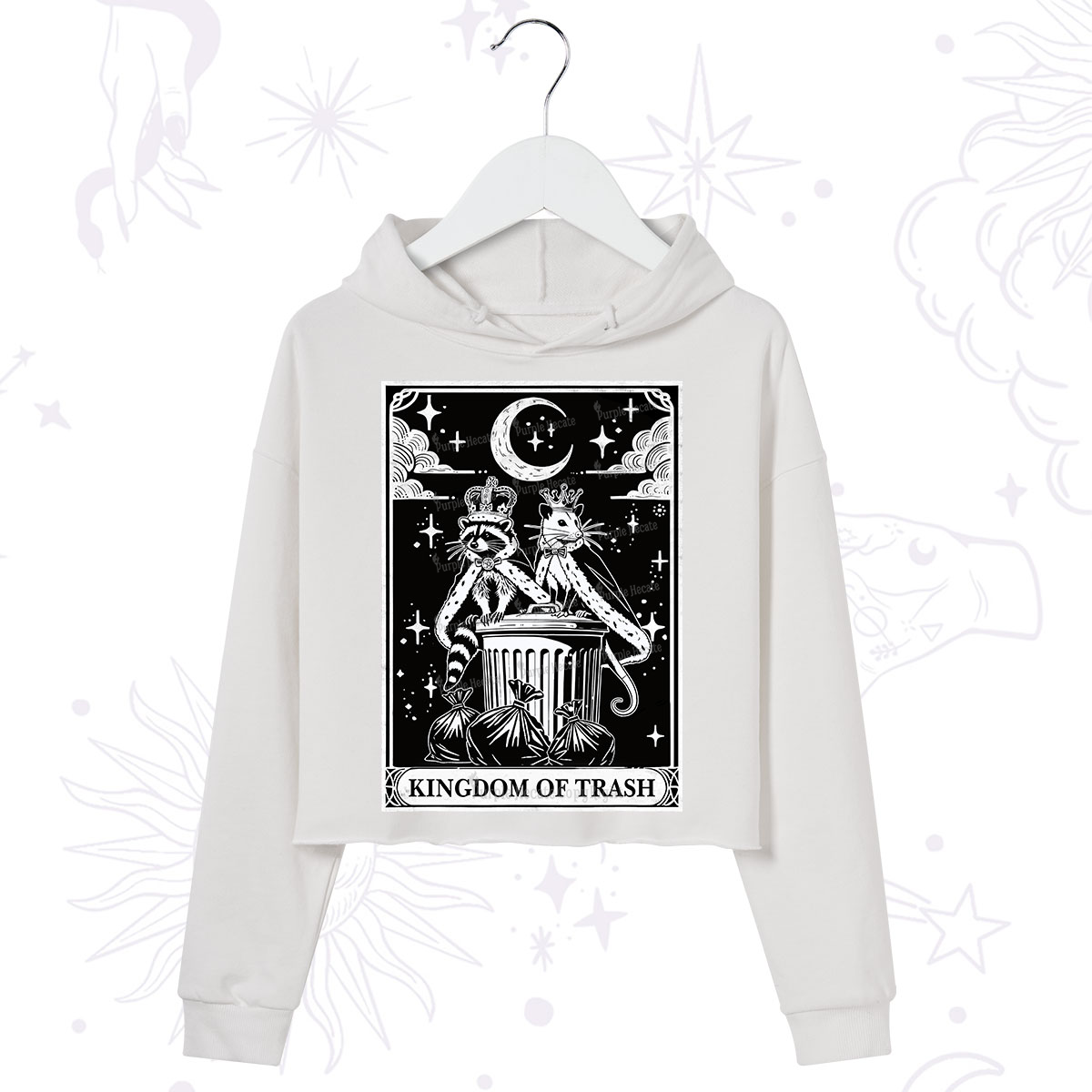 Purplehecate The Kingdom Of Trash Tarot Crop Hoodie