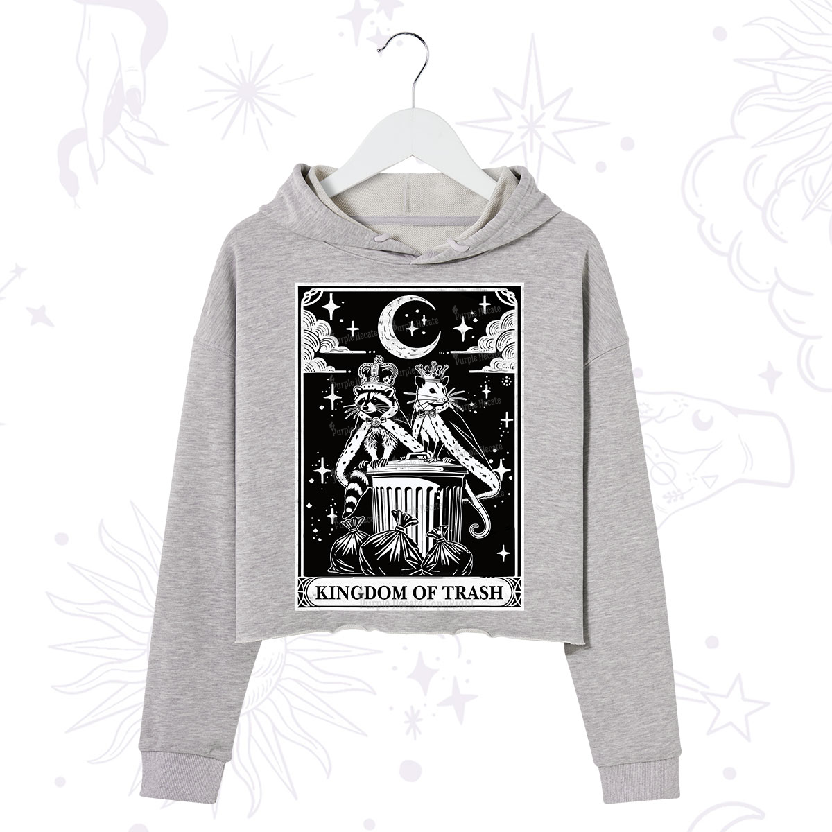 Purplehecate The Kingdom Of Trash Tarot Crop Hoodie