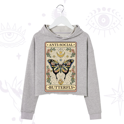 Purplehecate The Anti Social Nutterfly Oracle Card Crop Hoodie