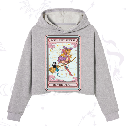 Purplehecate The Ditch The Princess Be The Witch Oracle Card Crop Hoodie