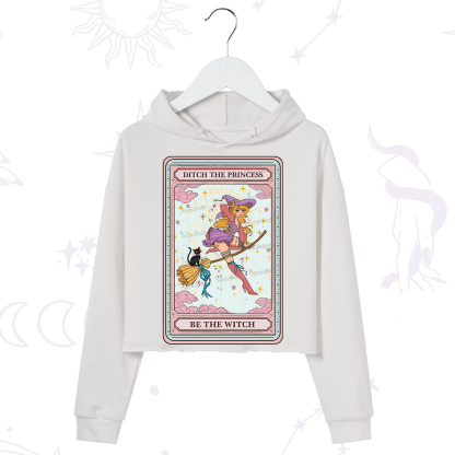 Purplehecate The Ditch The Princess Be The Witch Oracle Card Crop Hoodie