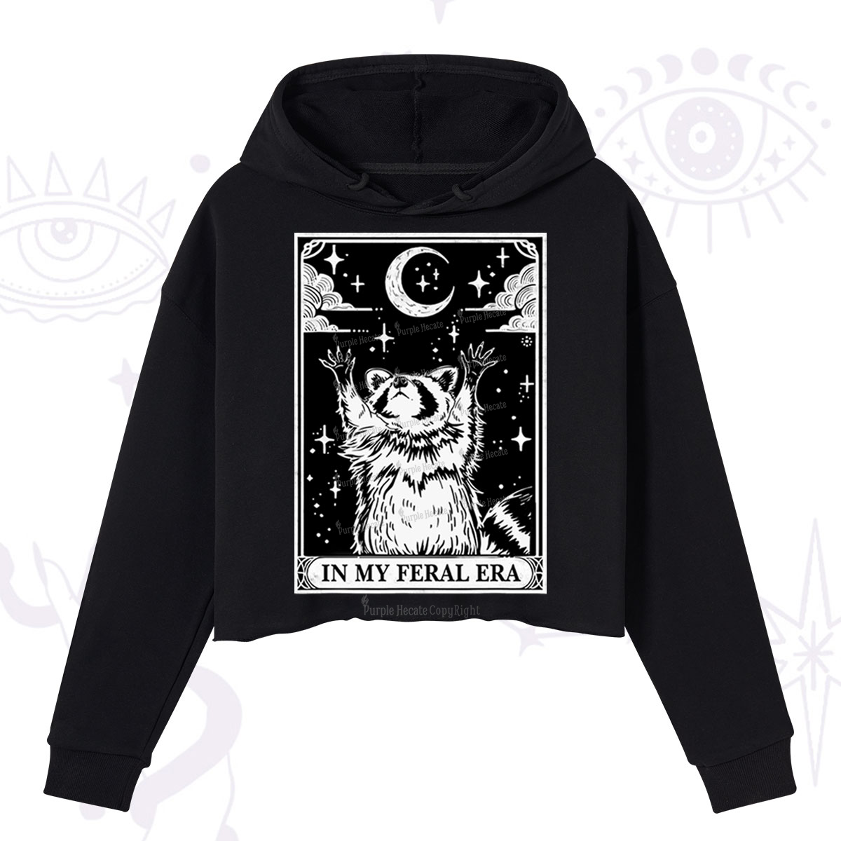 Purplehecate The In My Feral Era Oracle Card Crop Hoodie