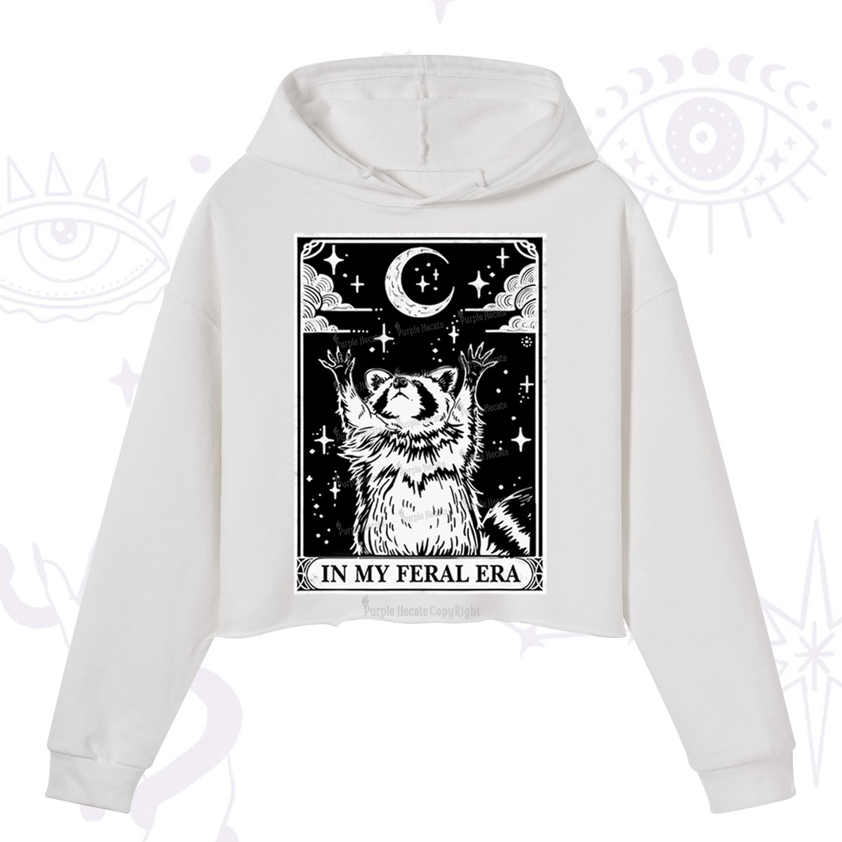 Purplehecate The In My Feral Era Oracle Card Crop Hoodie