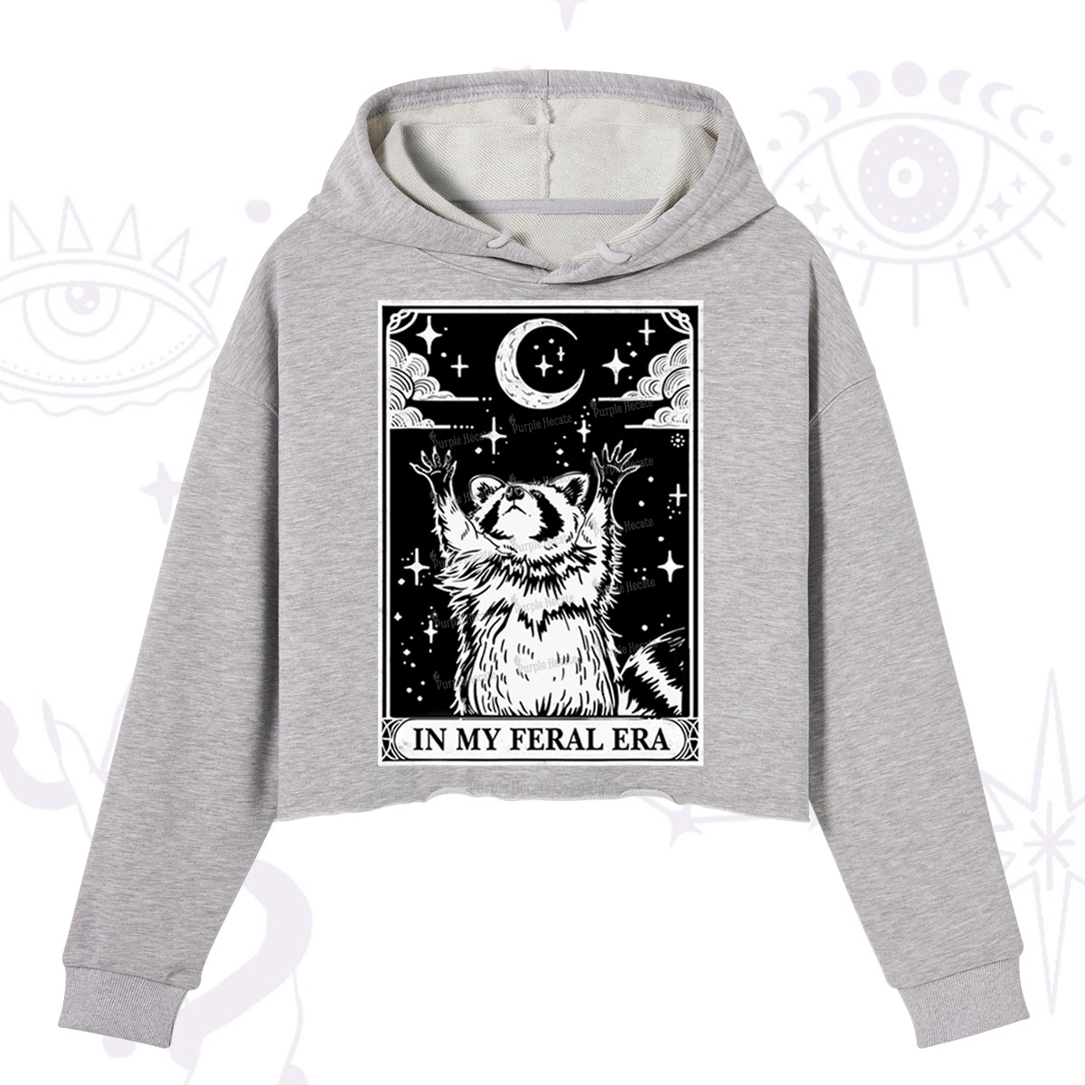 Purplehecate The In My Feral Era Oracle Card Crop Hoodie