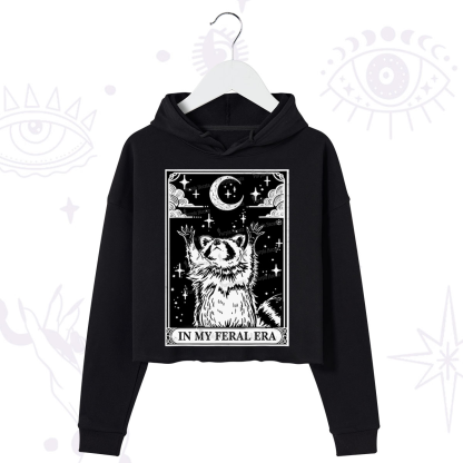 Purplehecate The In My Feral Era Oracle Card Crop Hoodie
