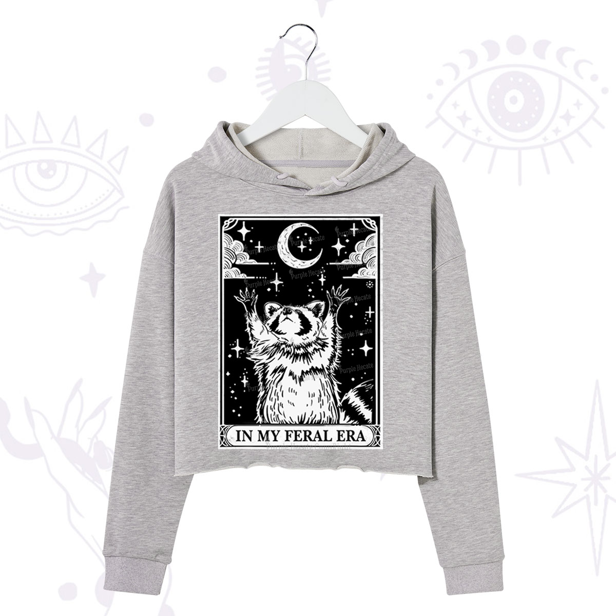 Purplehecate The In My Feral Era Oracle Card Crop Hoodie