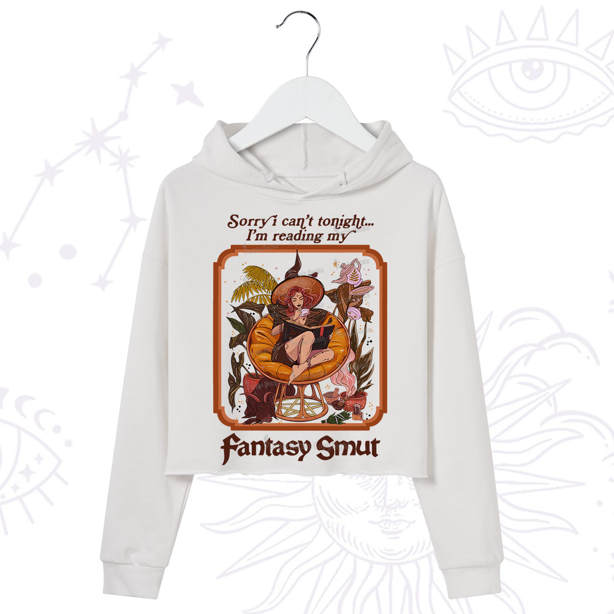 Purplehecate Sorry I Can't Tonight I'm Reading My Fantasy Smut Crop Hoodie