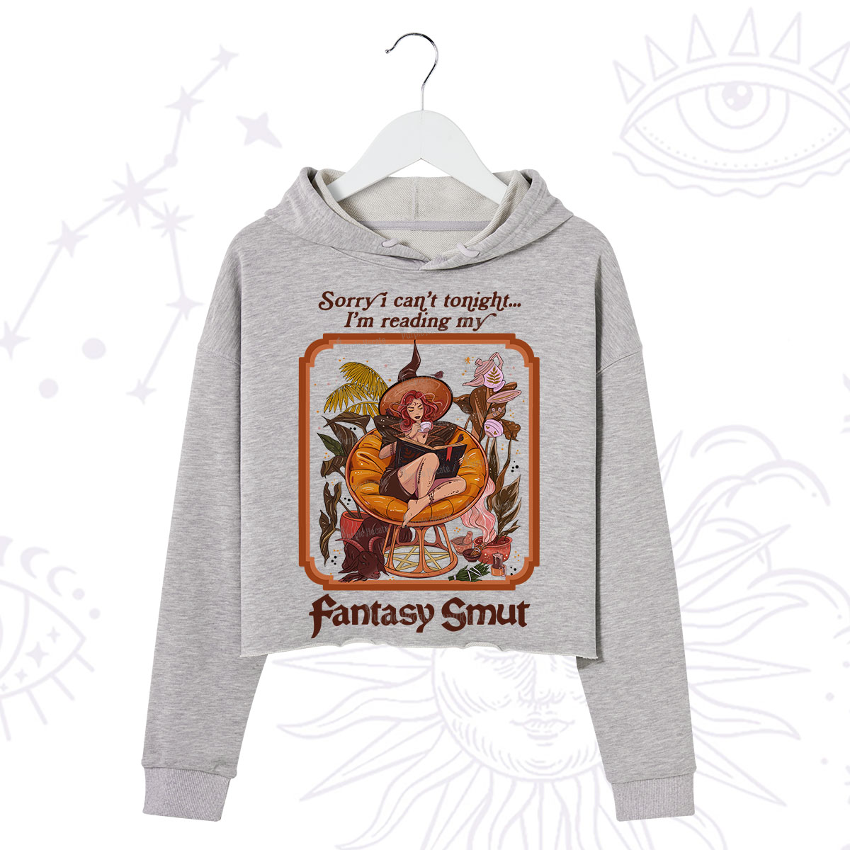 Purplehecate Sorry I Can't Tonight I'm Reading My Fantasy Smut Crop Hoodie