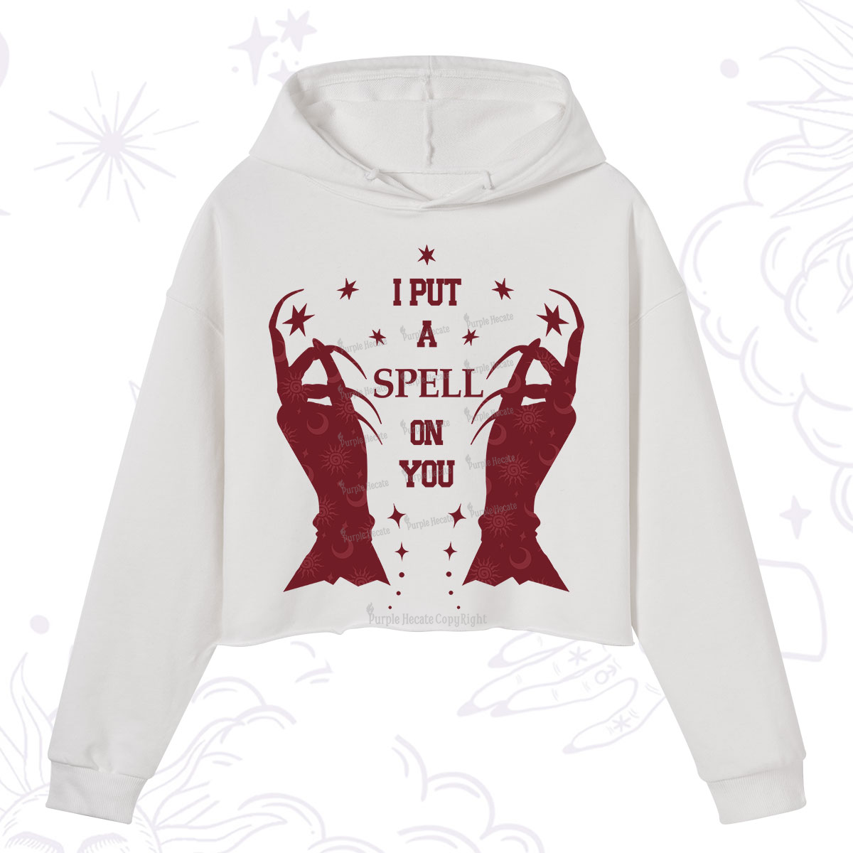 Purplehecate I Put A Spell On You Crop Hoodie
