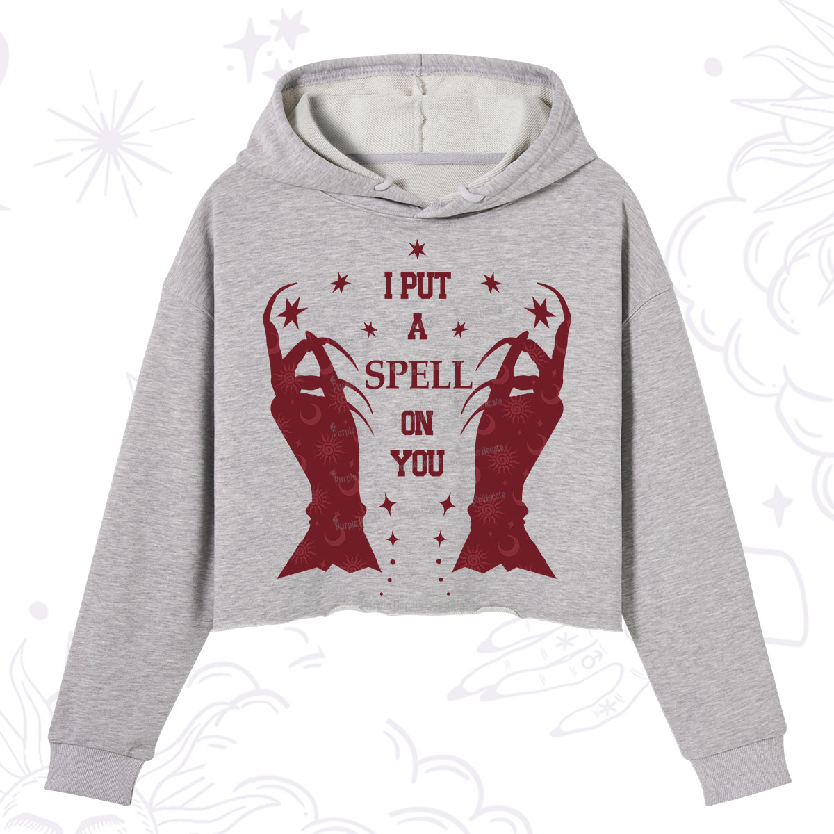 Purplehecate I Put A Spell On You Crop Hoodie