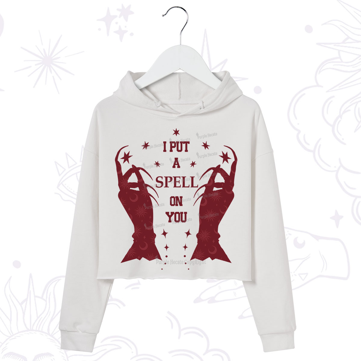 Purplehecate I Put A Spell On You Crop Hoodie