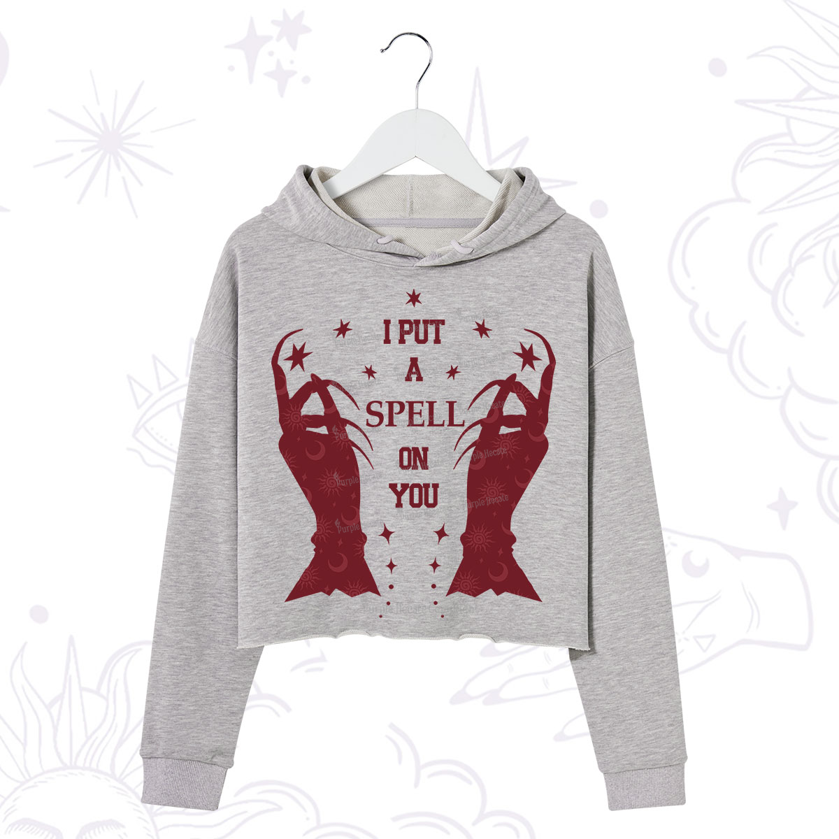 Purplehecate I Put A Spell On You Crop Hoodie