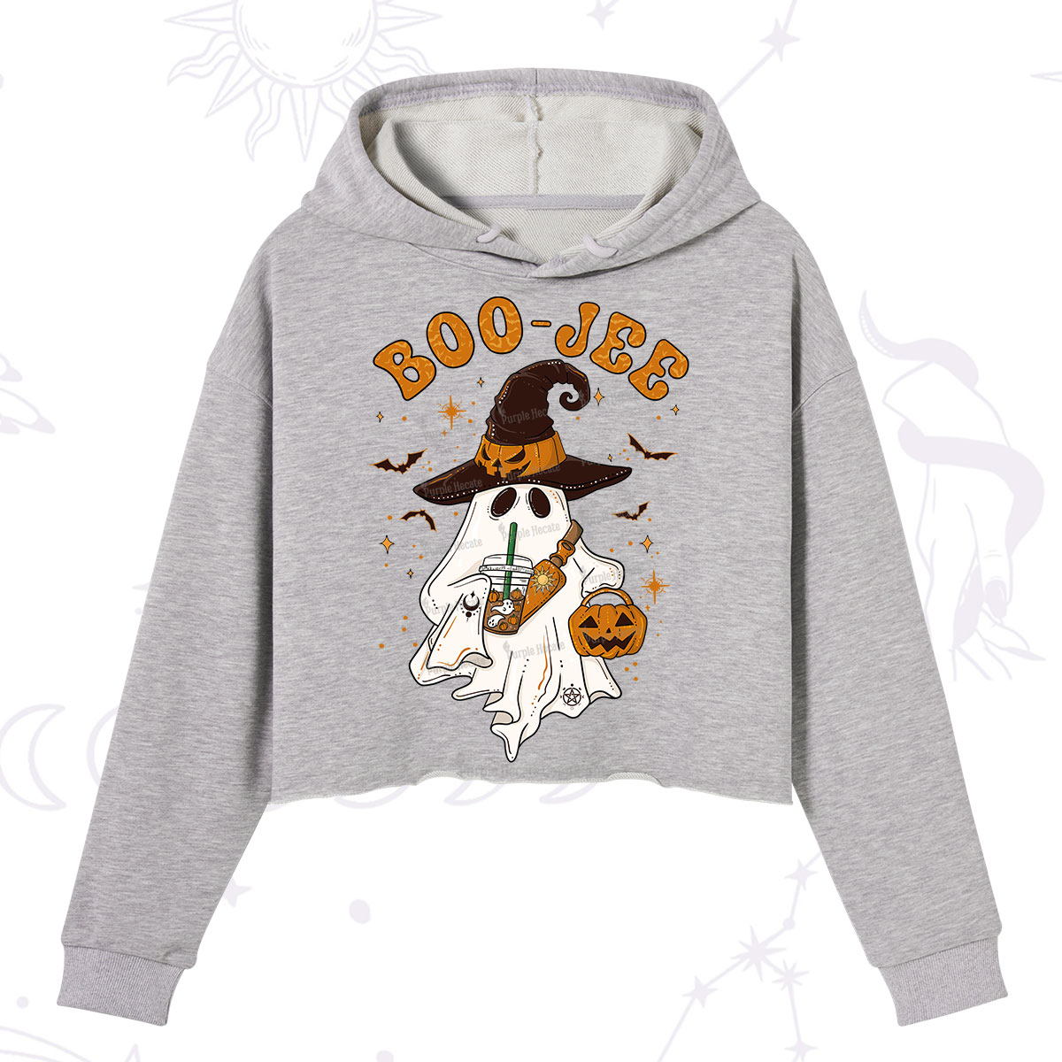 Purplehecate Boo Jee Halloween Crop Hoodie