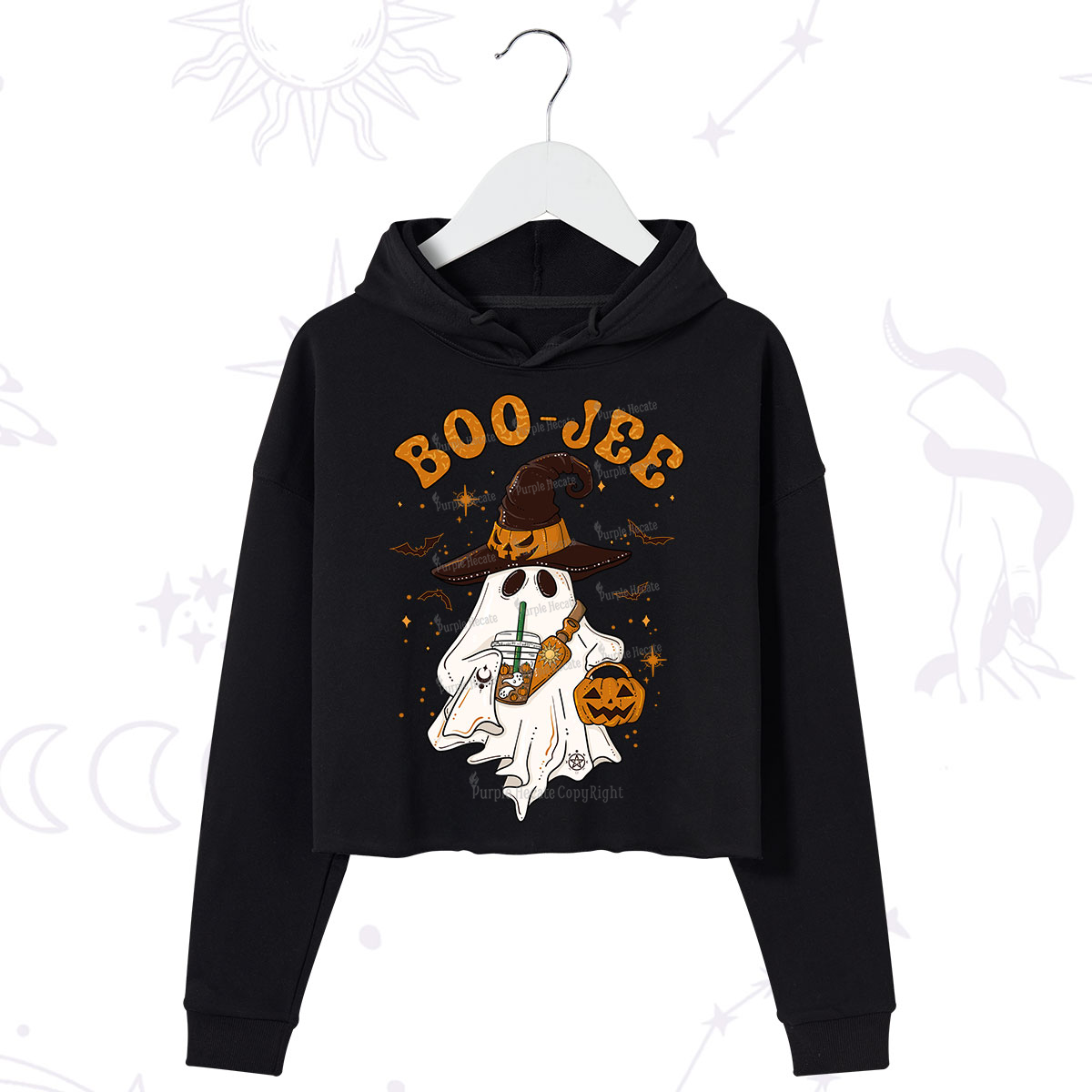 Purplehecate Boo Jee Halloween Crop Hoodie