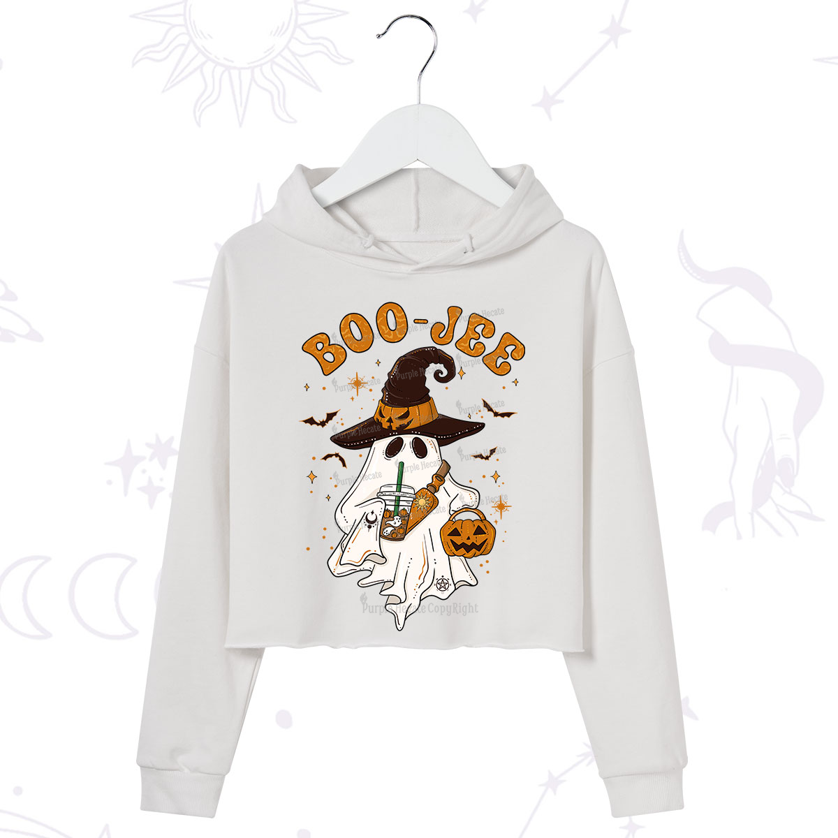 Purplehecate Boo Jee Halloween Crop Hoodie