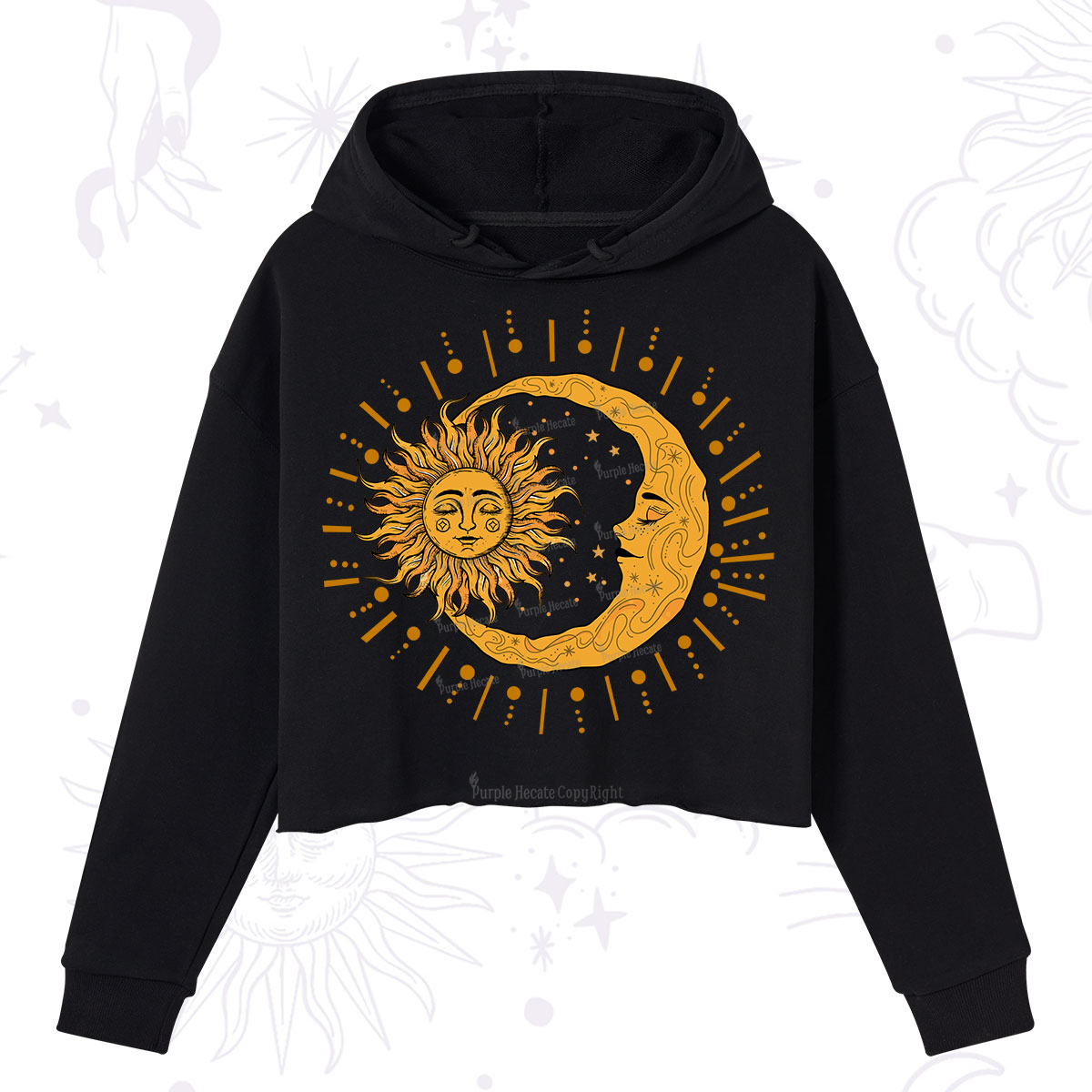 Purplehecate Solar & Lunar Spirit Crop Hoodie