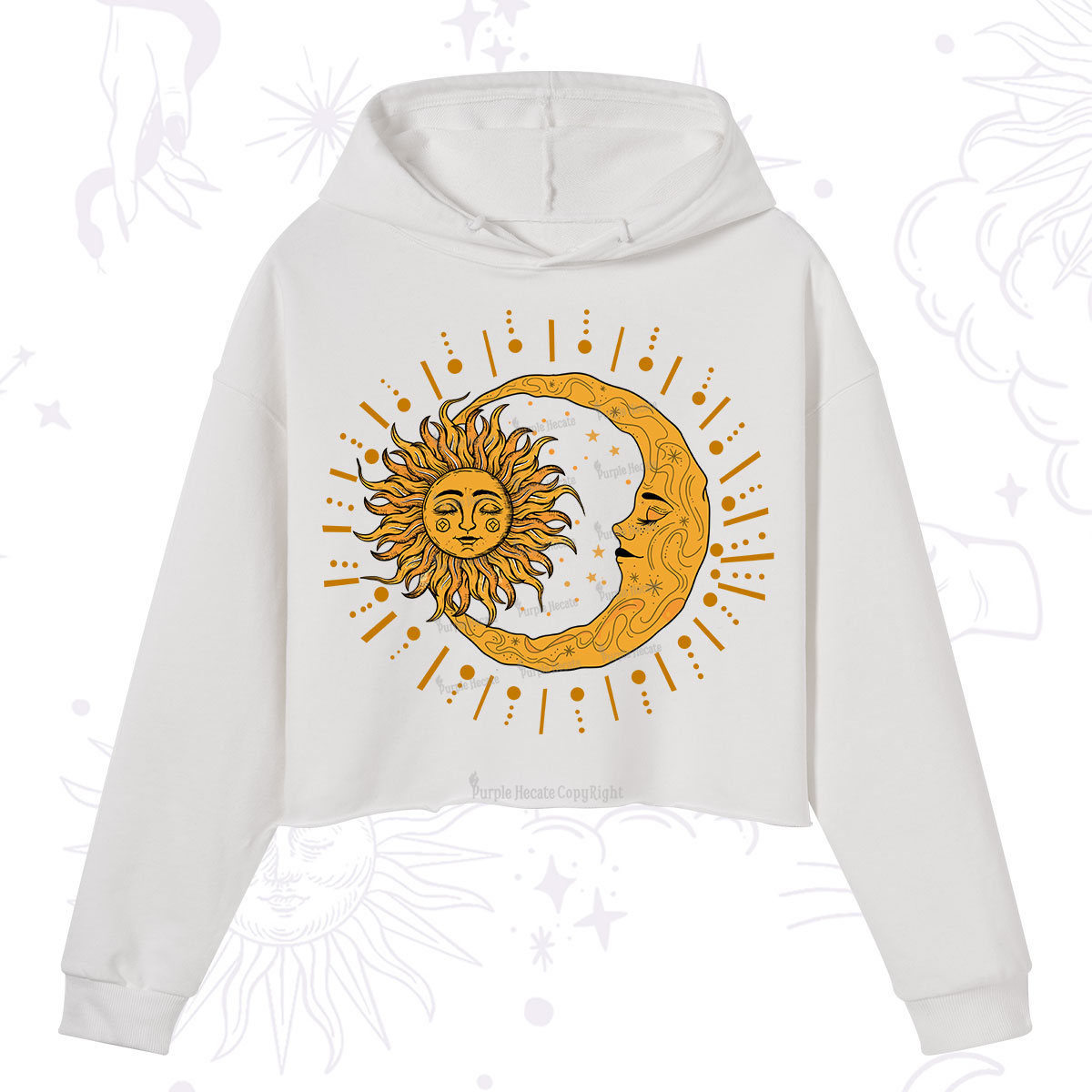 Purplehecate Solar & Lunar Spirit Crop Hoodie