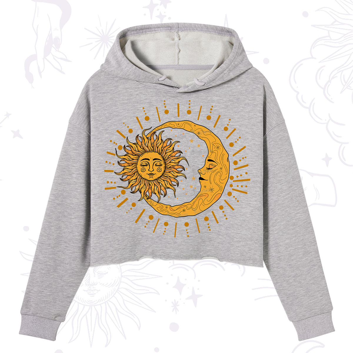Purplehecate Solar & Lunar Spirit Crop Hoodie